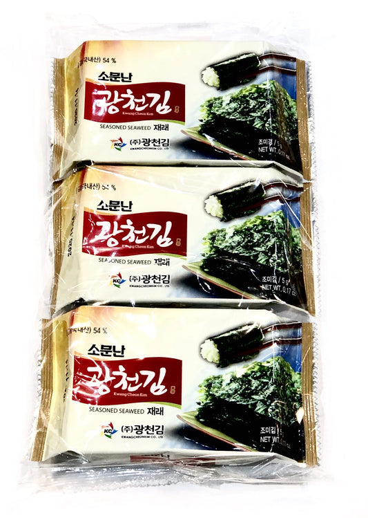 廣川 即食紫菜 Kwangcheon Dosirak Seasoned Seaweed 15g (3Pack)